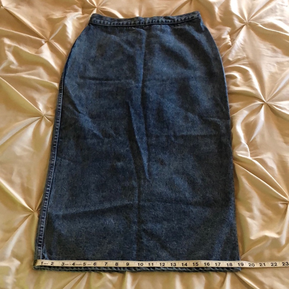 Vtg Long Denim High Waist Skirt 11